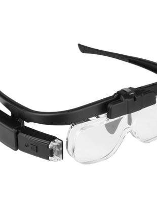 Увеличительный очки с фонариком USB Бинокуляр с LED подсветкой...