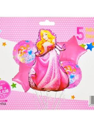 Шарики фольгированные «Набор из 5 шт - принцесса Барби»