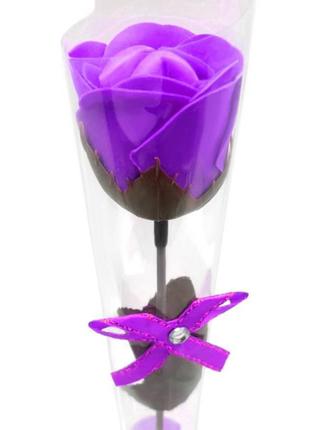 Мыльная роза в подарочной упаковке фиолетовая