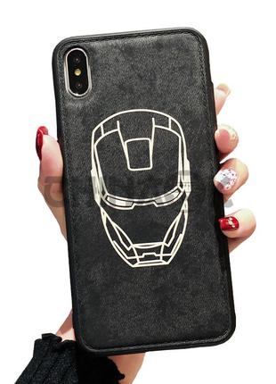 Чехол Iron Man Marvel из кожи для iPhone X/XS