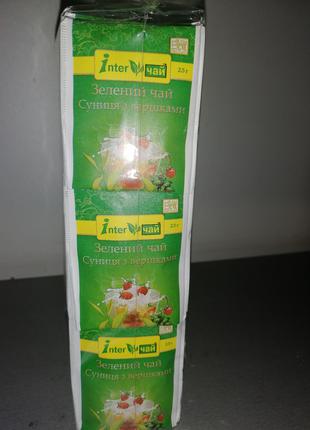 Чай зеленый земляника со сливками 2г упаковка 100шт