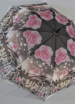 Женский зонт трость с летними узорами от фирмы "Lantana".