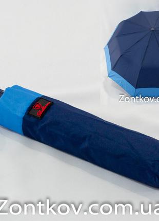 Складной зонт Bellissimo однотонный полуавтомат с каймой по ку...