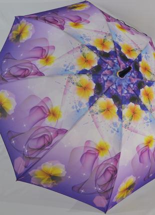 Женский зонт трость с летними узорами от фирмы "Lantana".