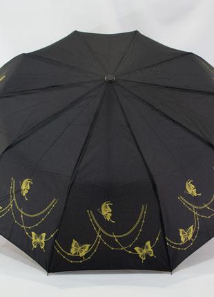 Жіночий складаний парасолька "Bellissimo" напівавтомат чорний ...