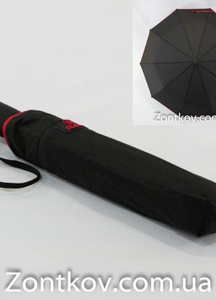 Черный зонтик полуавтомат на 10 карбоновых спиц от фирмы "Bell...