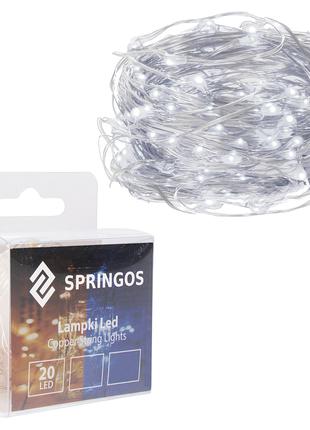 Гирлянда на батарейках Springos 1.9 м 20 LED CL0006 Cold White