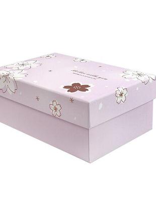Подарочная коробка с цветами розовая, S - 22.5х15.5х9 cм 777Sh...