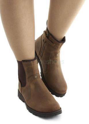 Стильные кожаные утепленные ботинки челси timberland /100% кожа