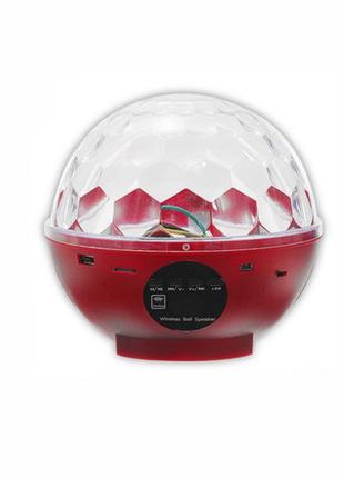 Диско шар аккумуляторный с радио и блютузом RJL-512 Красный