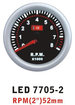 Указатель тахометр стрелочный Ket Gauge 7705-2 LED диодный Ø52мм