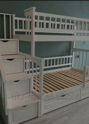 Кровать двухъярусная деревянная "Щит Плюс 1300" ліжко двоповерхов