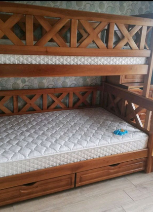 Кровать двухъярусная деревянная "Оскар2 плюс" ліжко двоповерхове