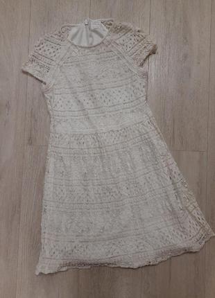 Платье f&f 13-14 лет ажурное нарядное белое