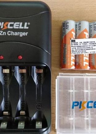 4 X Аккумулятора PKCELL 1.6V Ni-Zn 2500 mWh AA / AAA Зарядка. ...