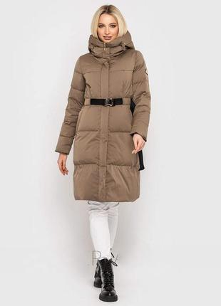 Акция женская зимняя куртка с поясом clasna 21d335cw