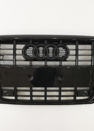 Решетка радиатора Audi A4 2007-2011год Черная (в стиле S-Line)