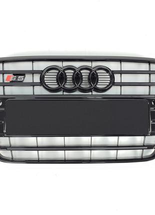 Решетка радиатора Audi A5 2011-2016год Черная (в стиле S-Line)
