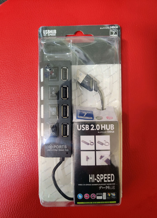 USB HUB на 4 порта с выключателями 2.0 юсб хаб разветвитель