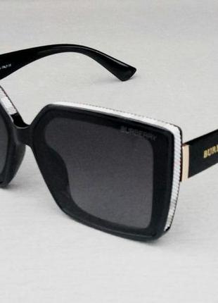 Burberry стильные женские солнцезащитные очки чёрные с градиентом