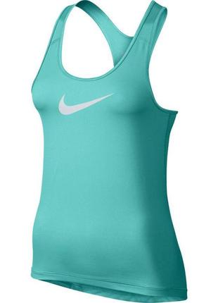 Теннисная майка женская nike pro tank turquoise/white