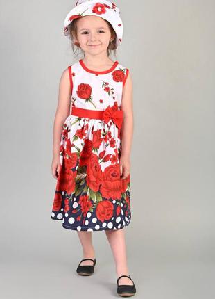 Детское летнее платье + панама