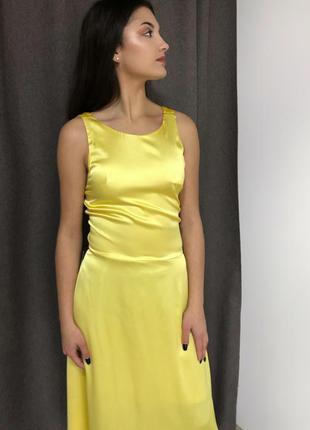 Женское желтое платье с открытой спинкой nelly арт 9200