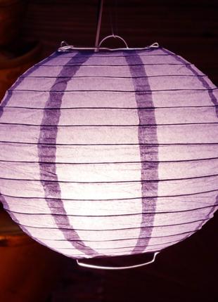 Фонарь бумажный шар темно-сиреневый (d = 18 см)