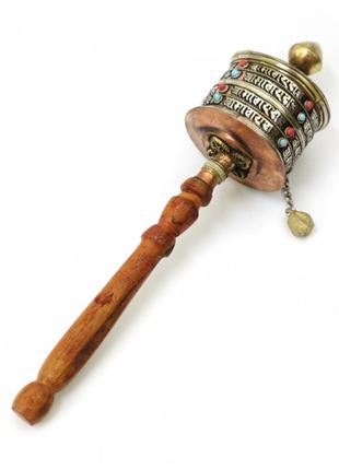 Молитвенный барабан на ручке медь латунь