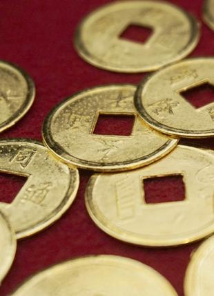 Монета фэн-шуй металл под золото 10 штук (d = 2,4 см)