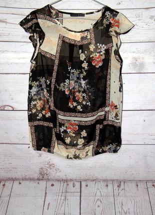 Шикарная шифоновая блуза в цветочный принт