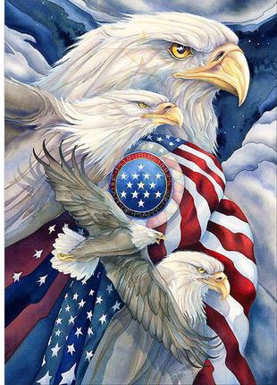Алмазна вишивка " Американський орел з прапором", повне виклад...