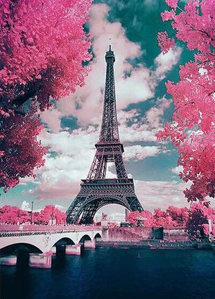 Алмазная вышивка "Эйфелева башня" париж, город, небо,полная вы...