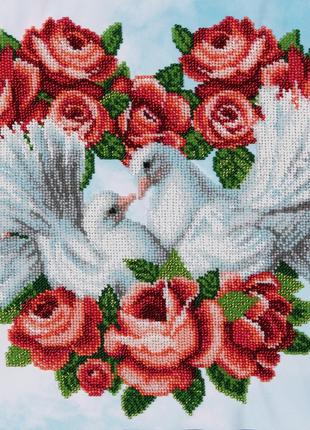 Набір для вишивки бісером "Вічне кохання" голуб, троянди, весі...
