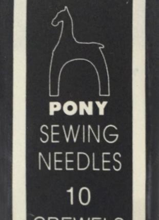 Игла Pony (Индия) вышивка гладью №10 (25 шт) набор, вышивка би...