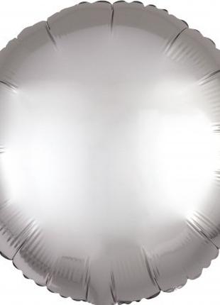 Шар " Круг серебро" фольгированный - 45 см. диаметр