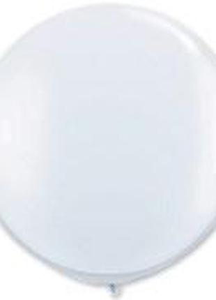 Шар " Круг белый " фольгированный - 45 см. диаметр