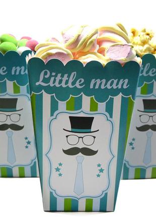 Коробка для попкорна , сладостей в стиле " Little man ( Литл М...