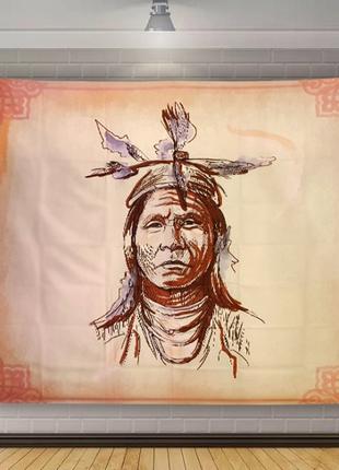 Гобелен настенный "Портрет индейца" полиэстер