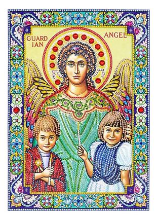 Набор алмазной вышивки "Ангел-хранитель с детьми ", выкладка,м...