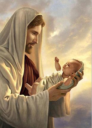 Набір алмазної вишивки ікона "Ісус з немовлям" повна викладка,...