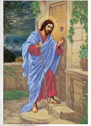 Схема для вышивки бисером "Иисус стучит в дверь" частичная вык...