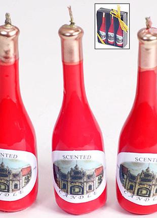 Набор декоративных свечей Вино в красном цвете -3шт
