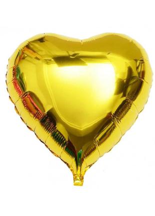 Куля фольгований "Серце золото " фольгований 4" ( 12 см. )