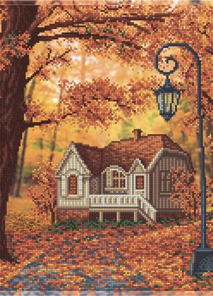 Набор для вышивки бисером "Осенний пейзаж "цветы, клён, листья...
