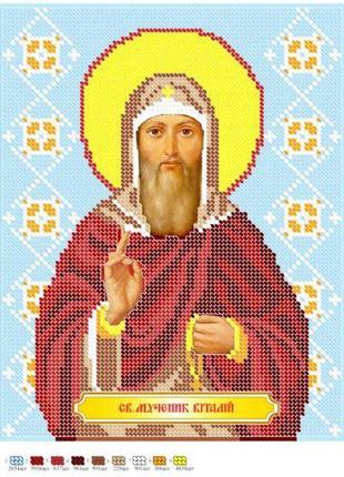 Схема для вышивки бисером Икона Святой мученик Виталий частичн...
