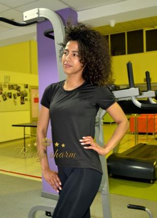 Женская батальная футболка для фитнеса Bronzine