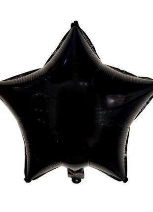 Шар фольгированный " Звезда черная " 45 см. диаметр