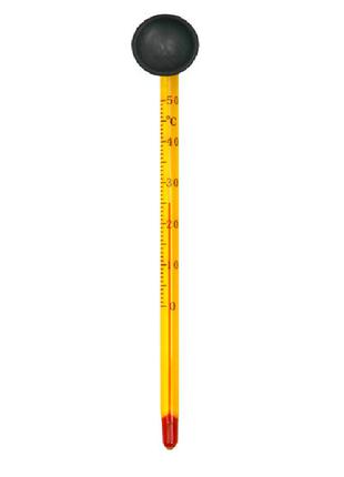 Термометр стеклянный желтый, узкий