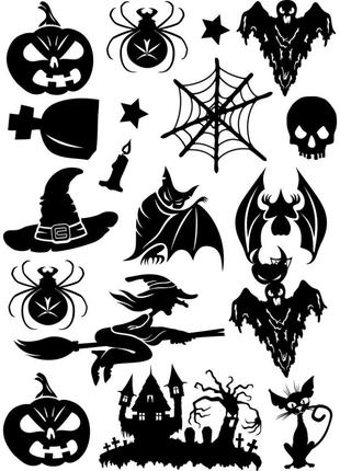 Набор виниловых наклеек - Halloween / Хэллоуин v3